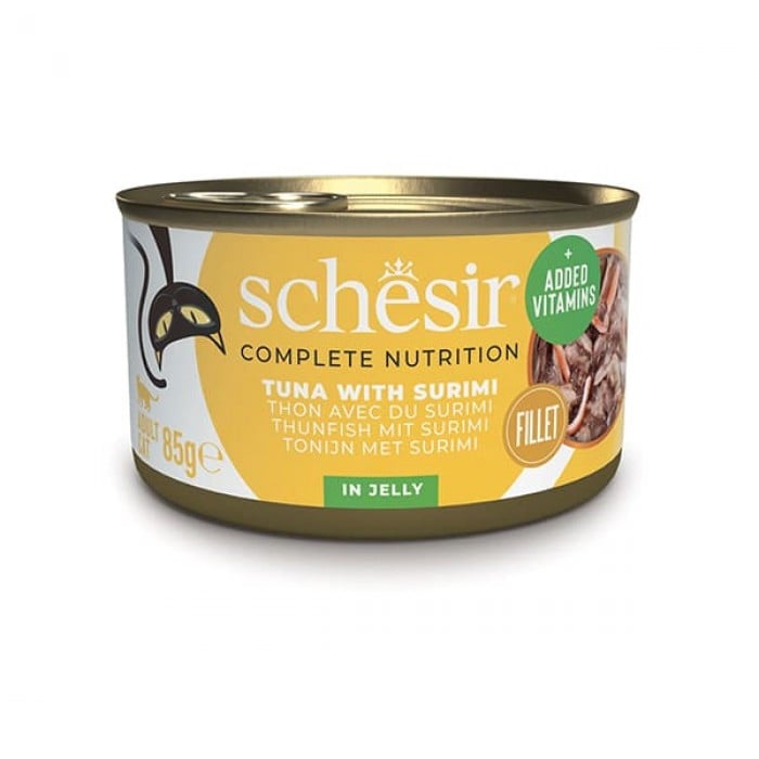 Schesir Tuna with Surimi вологий корм для дорослих котів з тунцем та сурімі в желе 85 г