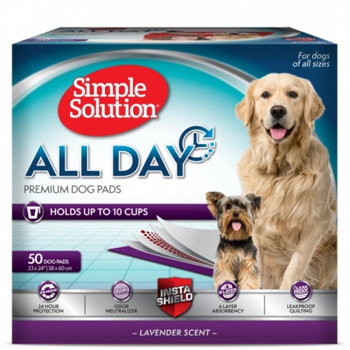 Simple Solution All Day Premium Dog Pads пеленки с ароматом лаванды 50 шт