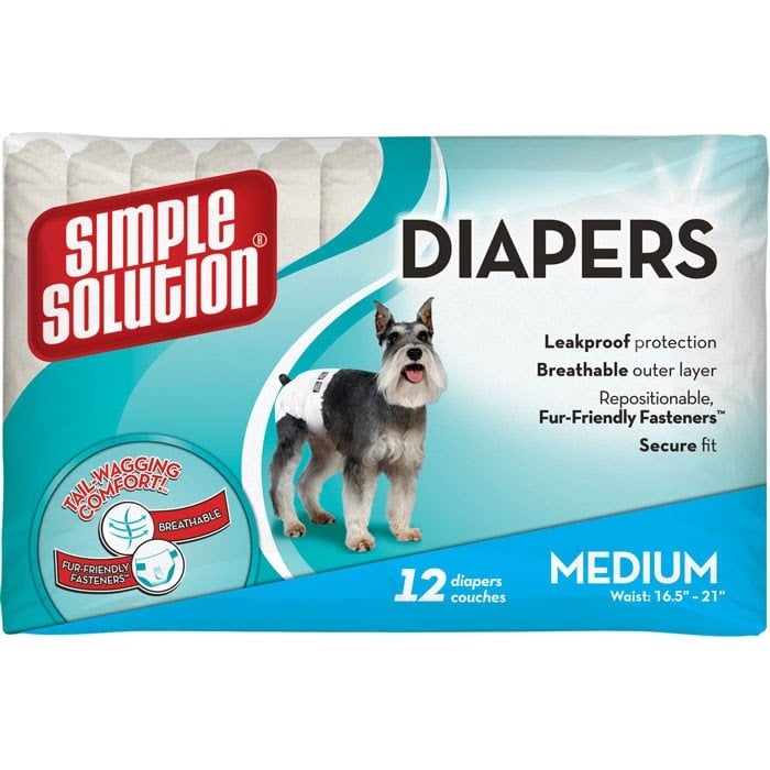 Simple Solution Disposable Diapers Medium подгузники для собак M 12 шт