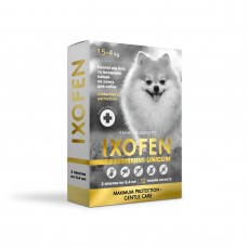 Unicum IXOFEN капли от блох, иксодовых клещей и комаров на холку для собак до 4кг (3 пипетки х 0,4 мл)