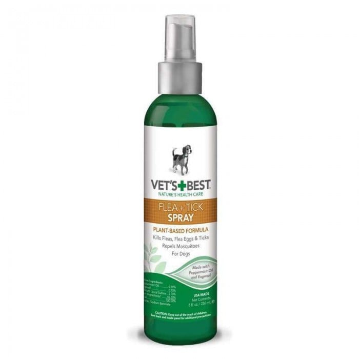 VET`S BEST Natural Flea & Tick Spray спрей для собак від бліх, кліщів та москітів 236 мл
