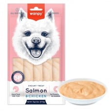 Wanpy Creamy Lickable Treat Salmon & Chicken кремовое лакомство с лососем и курицей для собак 5х14г