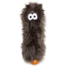 Iграшка-пищалка для собак Кастер пухнастий Срібно-коричнева