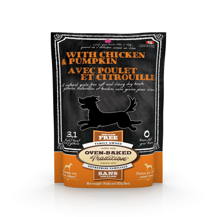 Oven-Baked Tradition лакомства для собак с курицей и тыквой 227г.