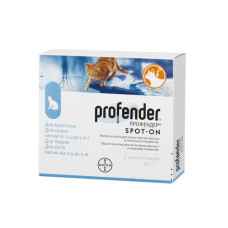 Bayer Profender (Профендер) капли для кошек от 2.5 до 5 кг. 0.7мл.