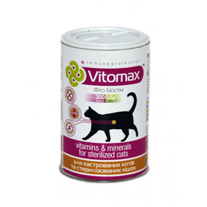 Vitomax (Витомакс) витамины для кастрованых котов 300 таб.