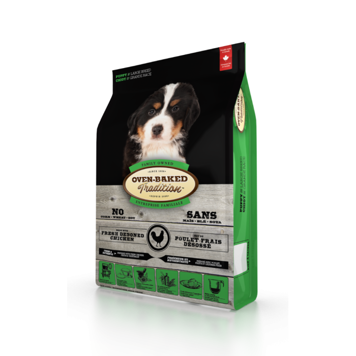 Oven-Baked Tradition повністю збалансований сухий корм для цуценят великих порід зі свіжого м’яса курятини 11,34кг