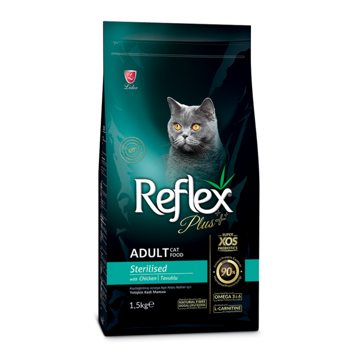 Рефлекс Плюс Повноцінний сухий корм для стерилізованих кішок з куркою 1.5кг.